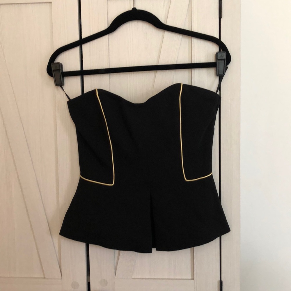 Rachel Roy black and gold corset top